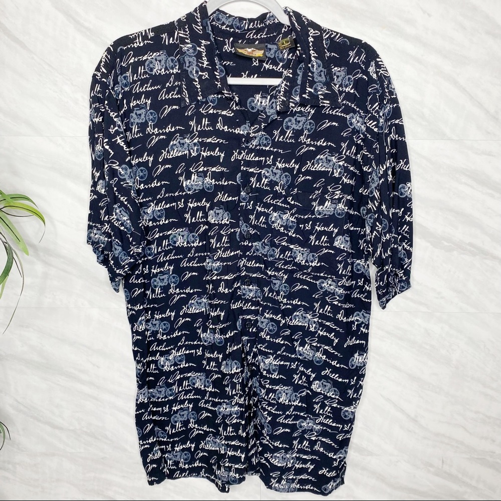 Harley Davidson Casual Button Down Dress Shirt Large